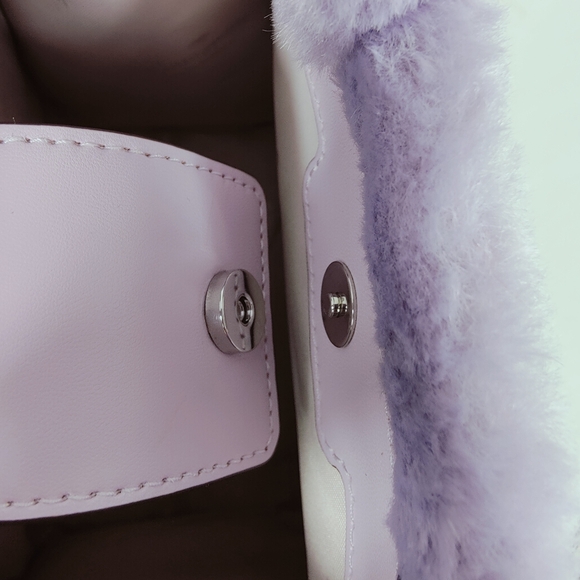 NWOT Kate Spade Ellie Lavender Purple Faux Fur Small Tote Bag - Picture 16 of 16
